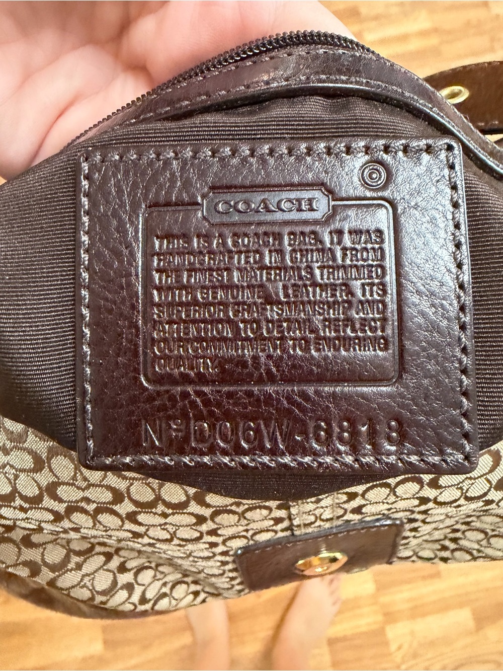 Vintage Coach Soho Signature Shoulder Bag Brown Jacquard Suede Trim Y2K - Picture 5 of 5